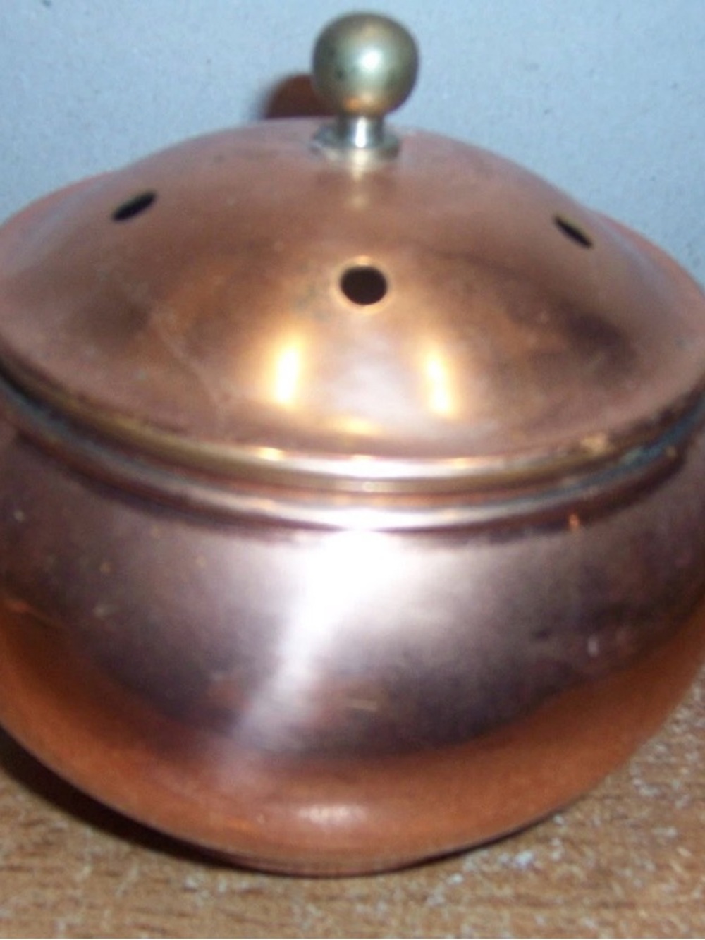 Copper Scented Pot with Vent Lid - Copper Finish potpourri container vintage